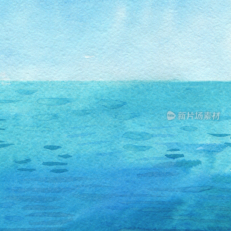 Ocean watercolor hand painting illustration